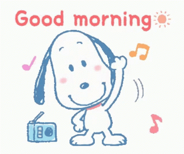 Animated Snoopy Happy Good Morning GIF
