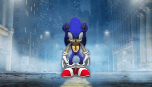Animated Sonic The Blue Hedgehog Break Dancing In The Road GIF
