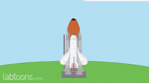 Animated Spaceship Rocket Launch GIF