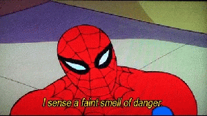 Animated Spiderman Smelling Danger Im In Danger GIF