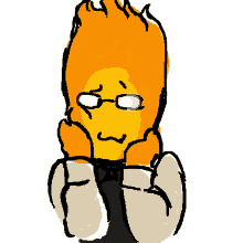 Animated Squishy Grillby Rubbing Face Sticker GIF