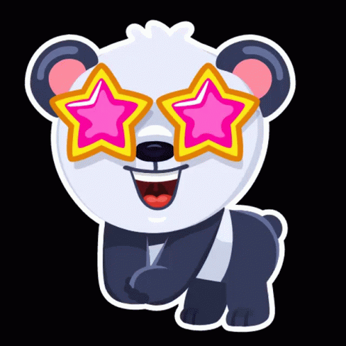 Animated Star Eyed Dancing Panda GIF
