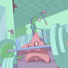 Animated Starfish Trying To Deadlift GIF