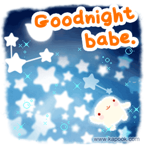 Animated Stars Sparkling Good Night Babe GIF