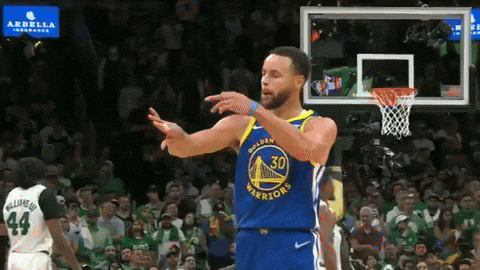 Animated Steph Curry Gestured Towards Ring Finger GIF