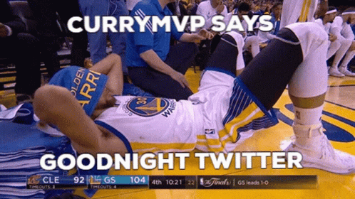 Animated Steph Curry Says Goodnight Twitter GIF