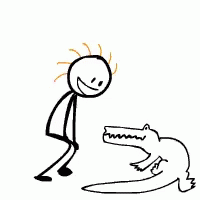 Animated Stickman Eat By Crocodile GIF