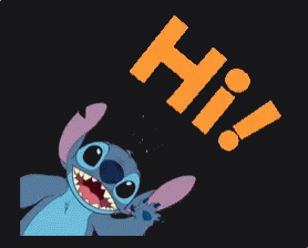 Animated Stitch Hi Black Background GIF