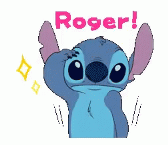 Animated Stitch Salute Roger That GIF