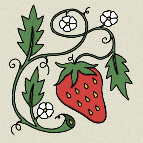 Animated Strawberry Plant Fruit Bite GIF