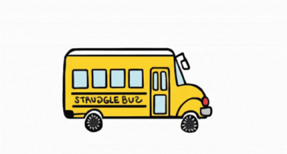 Animated Struggle School Bus Running GIF