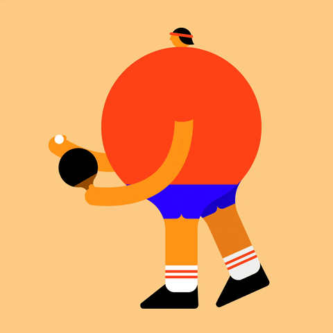 Animated Table Tennis Racket Has Arms And Legs GIF