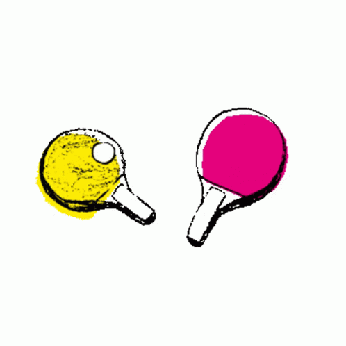 Animated Table Tennis Racket Playing GIF