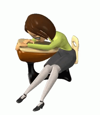 Animated Teacher Tired Sleeping On Desk GIF