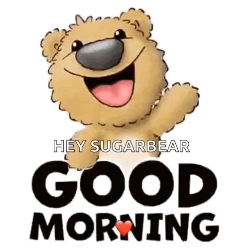 Animated Teddy Waving Good Morning GIF