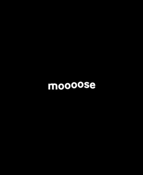 Animated Text Black And White Moose GIF
