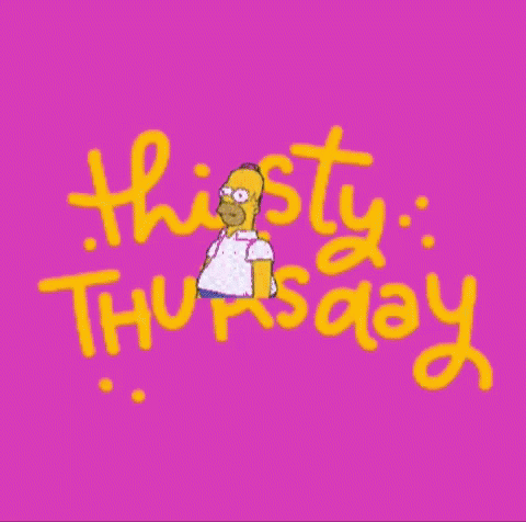 Animated Text Simpsons Thirsty Thursday GIF