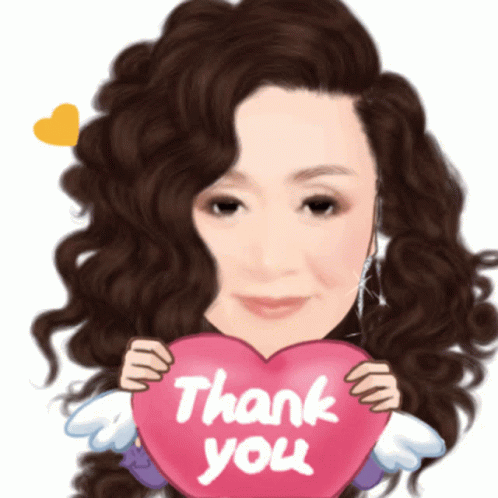 Curly Woman Animated Thank You GIF