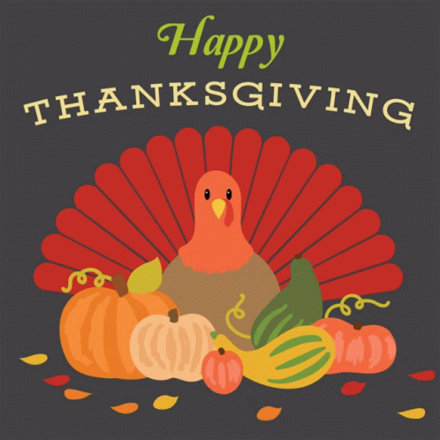 Turkey And Vegetables Animated Thanksgiving GIF