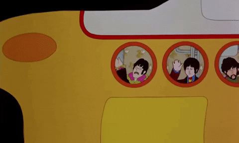 Animated The Beatles In A Submarine GIF