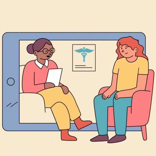 Animated Therapist With A Patient GIF