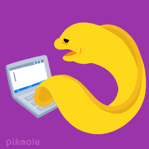 Animated Tired Eel Typing GIF