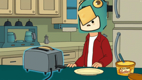 Animated Toast Bread Boo GIF