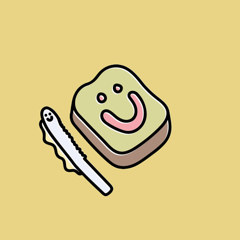 Animated Toast Bread Smiling GIF