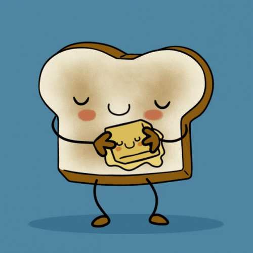 Animated Toast Bread You Melt My Heart GIF
