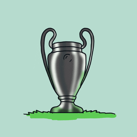Animated Trophy Bouncing Futbol GIF