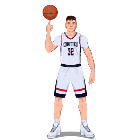 Animated Uconn Donovan Clingan Spinning Ball GIF