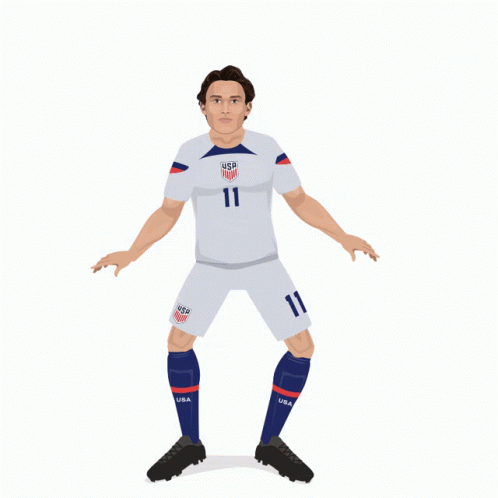 Animated Usmnt Player Brenden Aaronson Jumping GIF