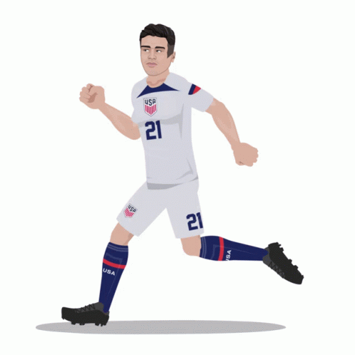 Animated Usmnt Player Giovanni Reyna Running GIF