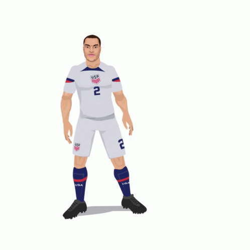 Animated Usmnt Player Sergino Dest Kicking Ball GIF