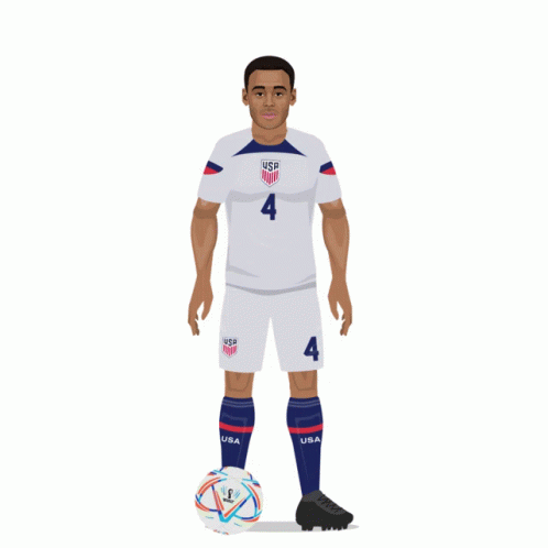 Animated Usmnt Player Tyler Adams Dribbling Soccer Ball GIF
