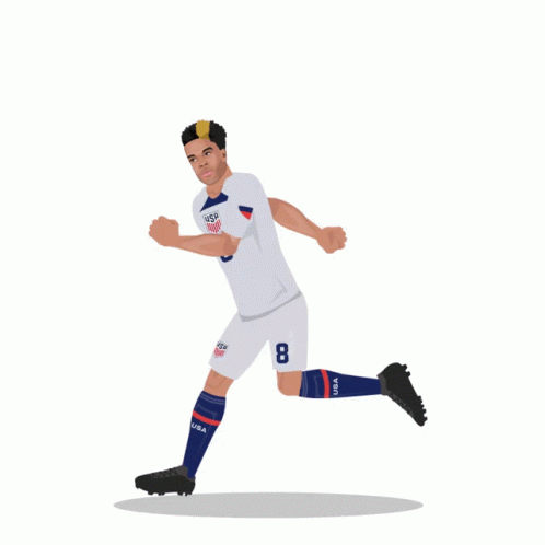 Animated Usmnt Player Weston Mckennie Running GIF