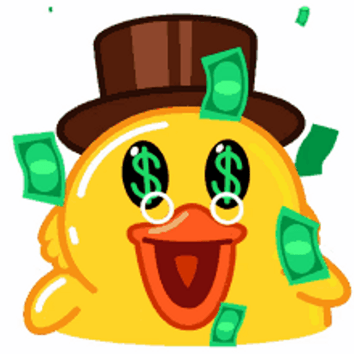 Animated Utya Duck Money Money Money Sticker GIF