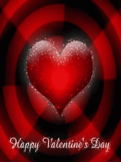 Animated Valentines Red Heart Glitters GIF