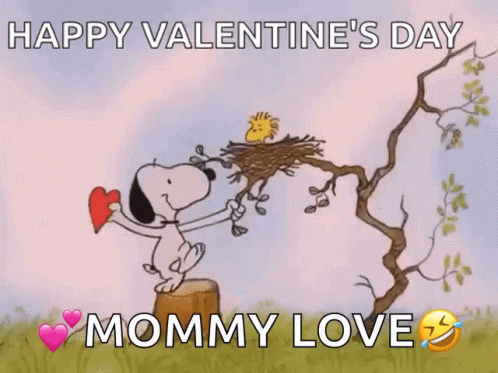 Animated Valentines Snoopy And Woodstock Happy GIF