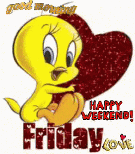 Animated Valentines Tweety Good Morning GIF