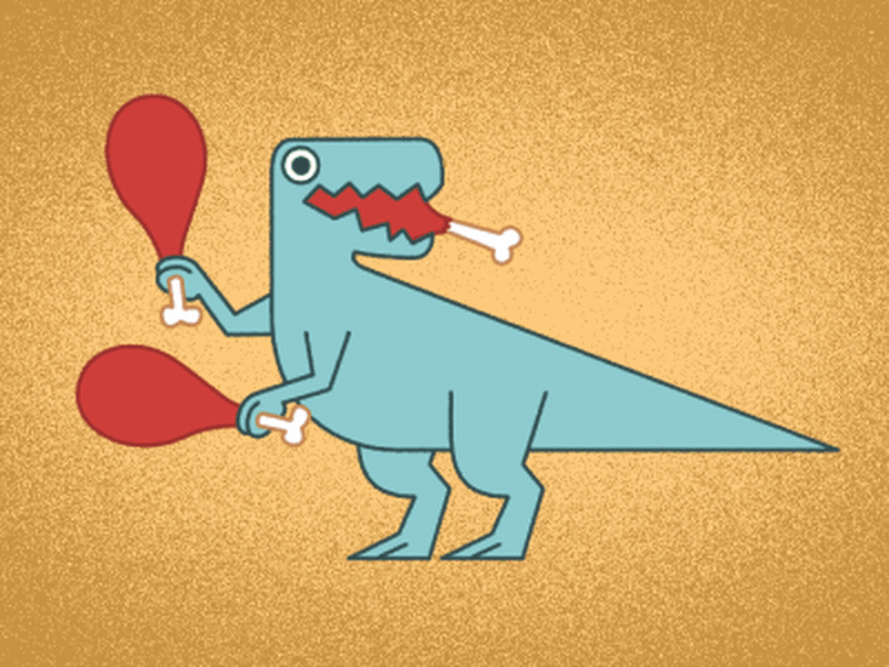 Animated Velociraptor Eating Meat GIF