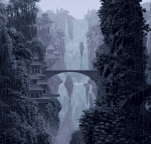 Animated Video Game Waterfall GIF