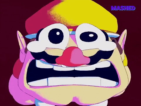 Animated Wario Scared Face GIF