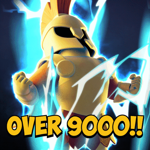 Animated Warrior Costume Over 9000 GIF