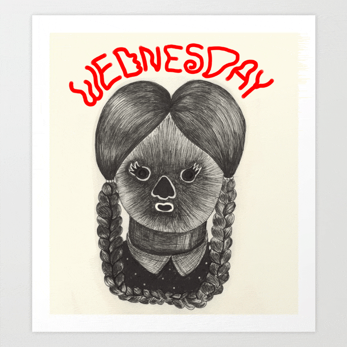 Animated Wednesday Addams Cat Version GIF