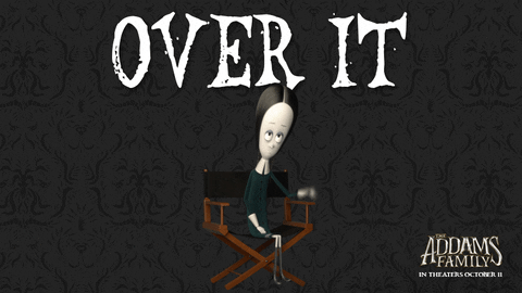 Animated Wednesday Addams Over It Meme GIF