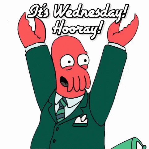 Animated Wednesday Zoidberg Hooray GIF