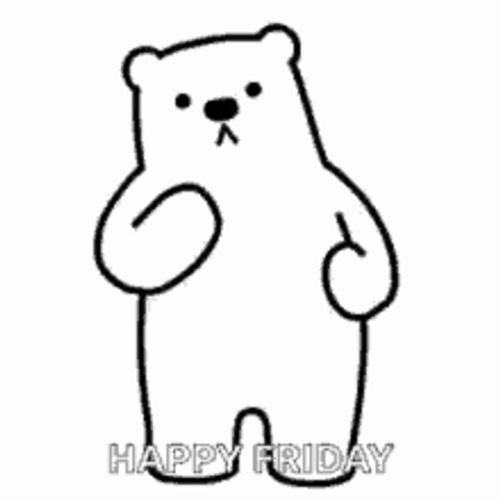 Animated White Bear Happy Friday Dance GIF