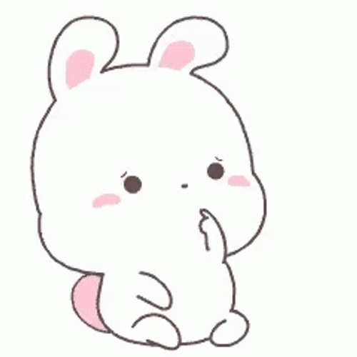 Animated White Bunny Confusion GIF