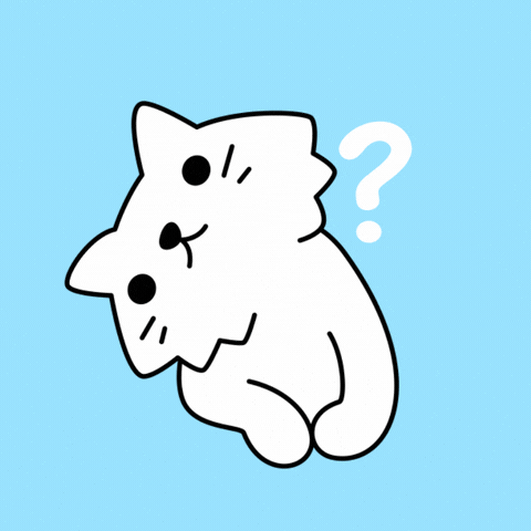 Animated White Cat Not Sure GIF